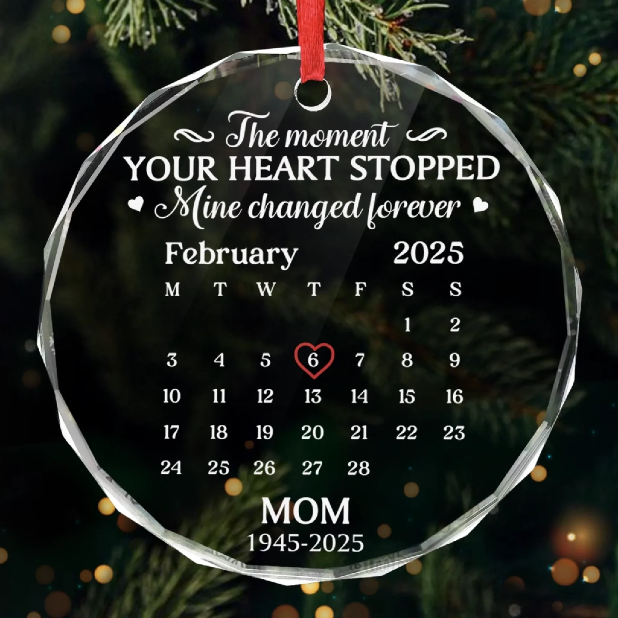 Custom Circle Glass Ornament - Personalized Christmas Memorial Sympathy Gifts For Loss Of Mom, Dad - In Our Hearts You Remain - Robaser