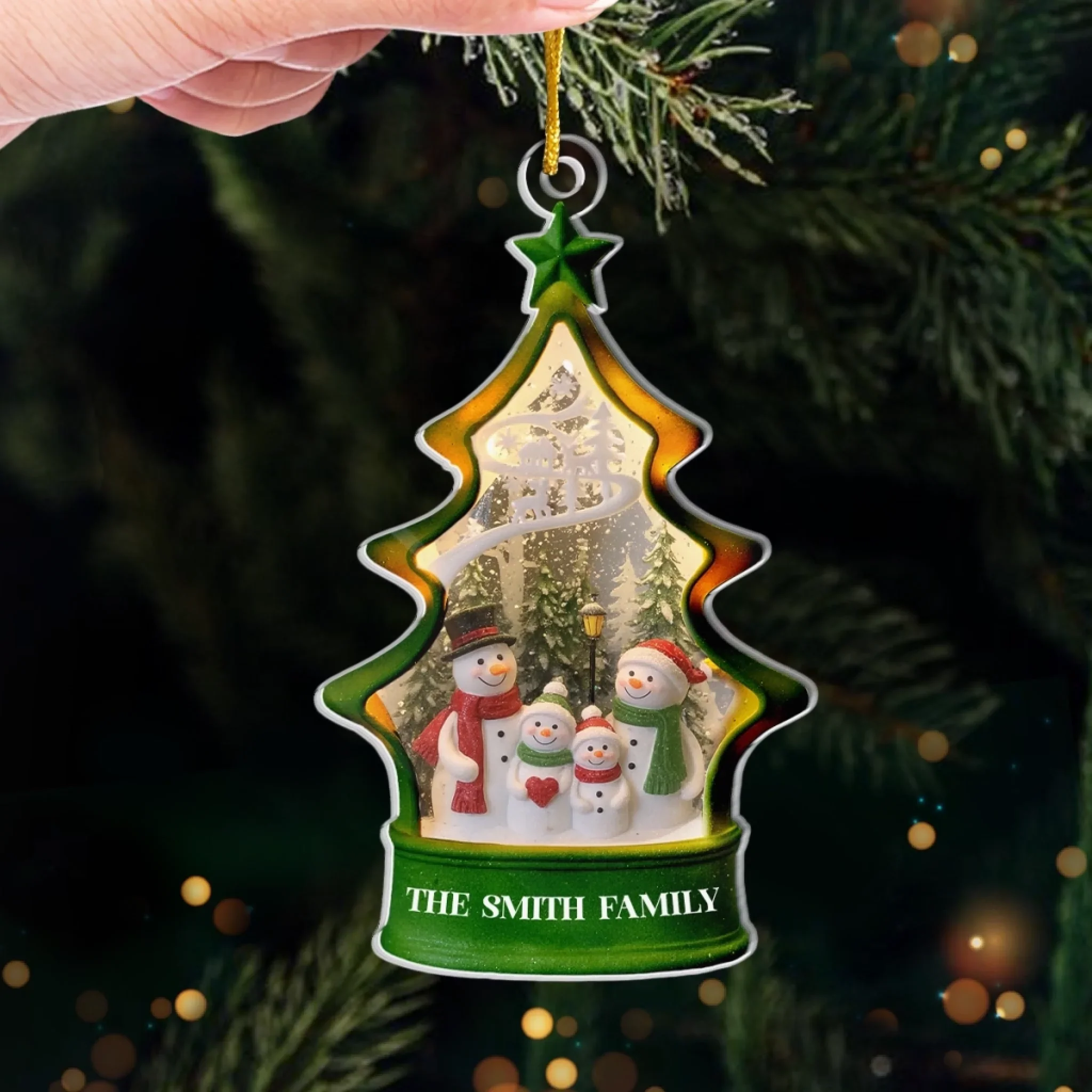 Custom Acrylic Ornament - Personalized Christmas Birthday Gifts For Mom, Dad, Kids - Frosty Fun And Warm Hearts - Robaser