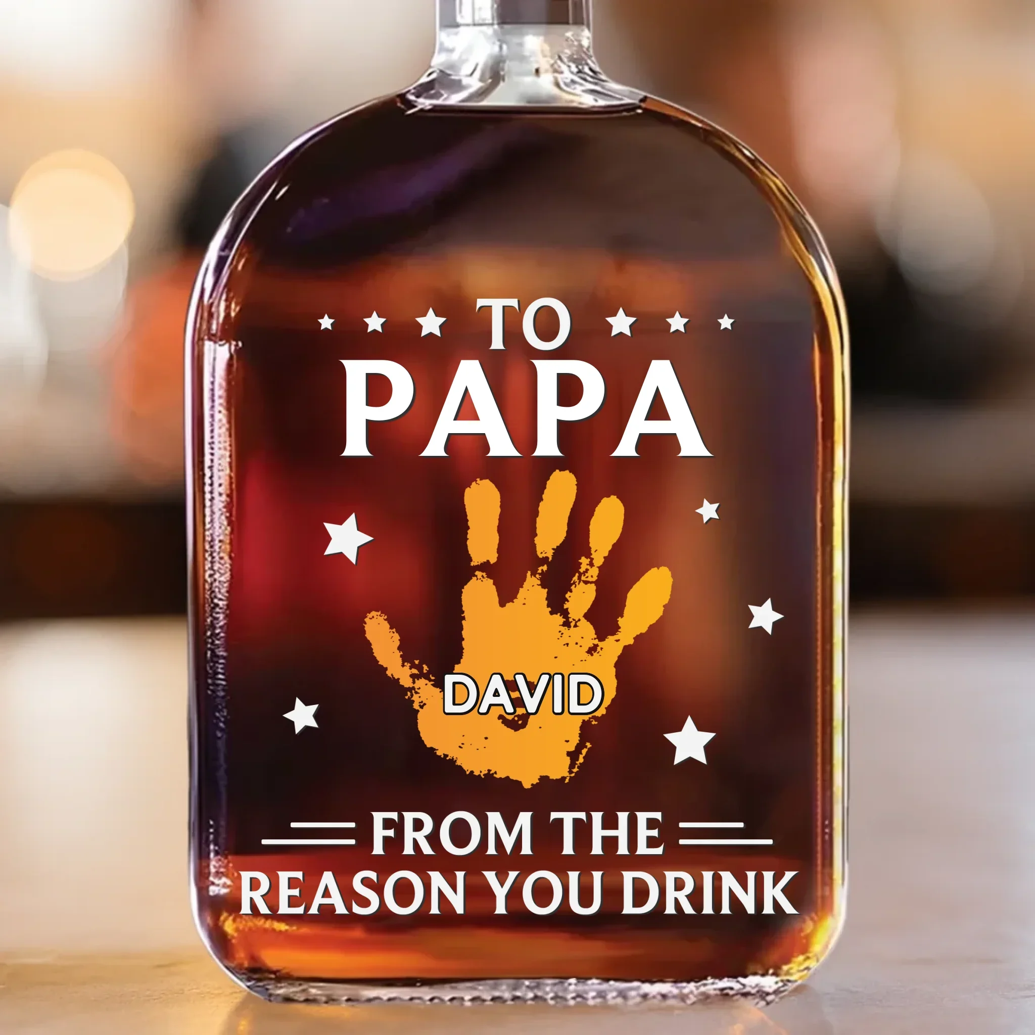 To My First And Forever Hero - Family Personalized Custom Whiskey Bottle - Father's Day, Gift For Dad, Grandpa - Robaser