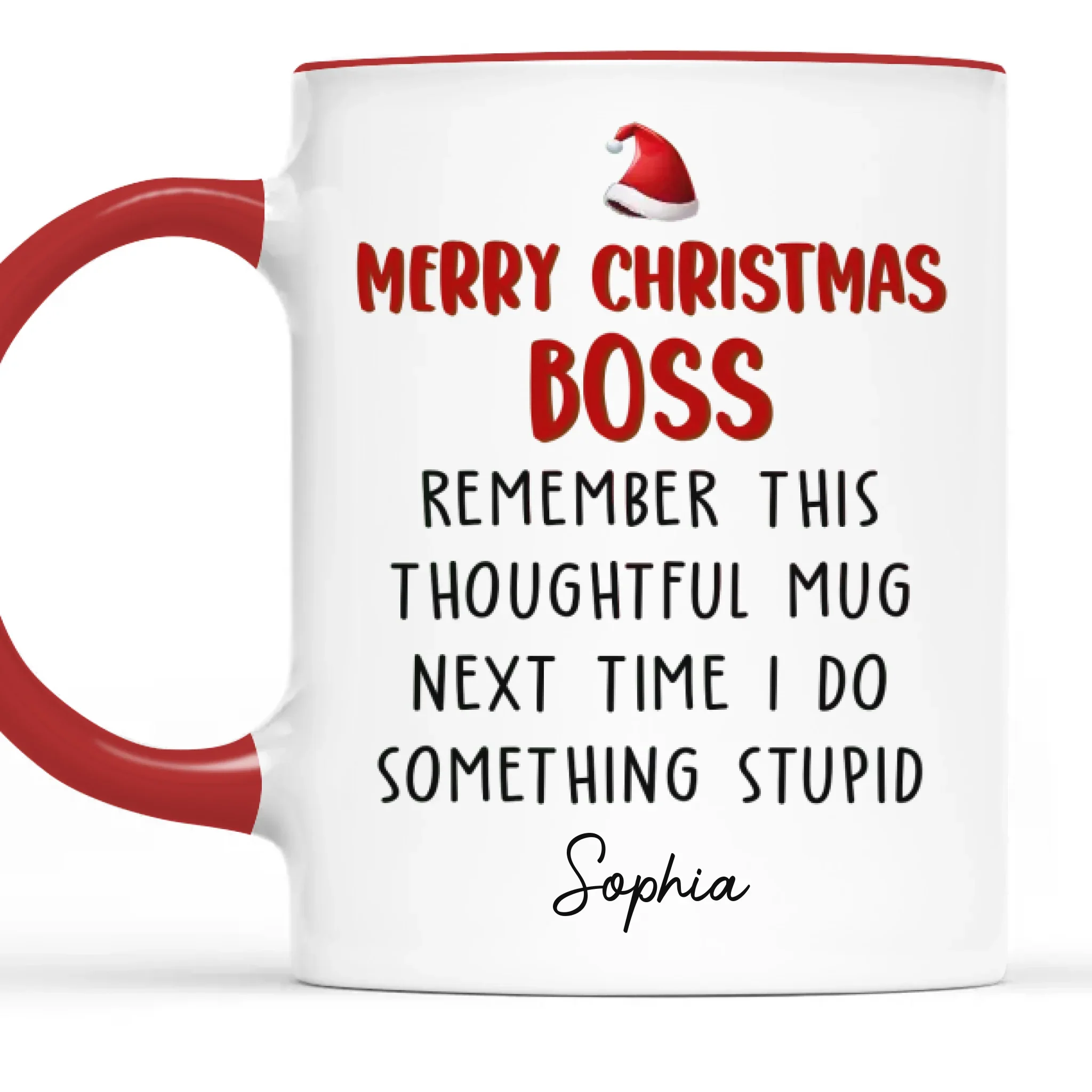 Custom Accent Mug - Personalized Christmas Funny Gifts For Coworker, Work Bestie, Boss - More Cheer Less Stress - Robaser