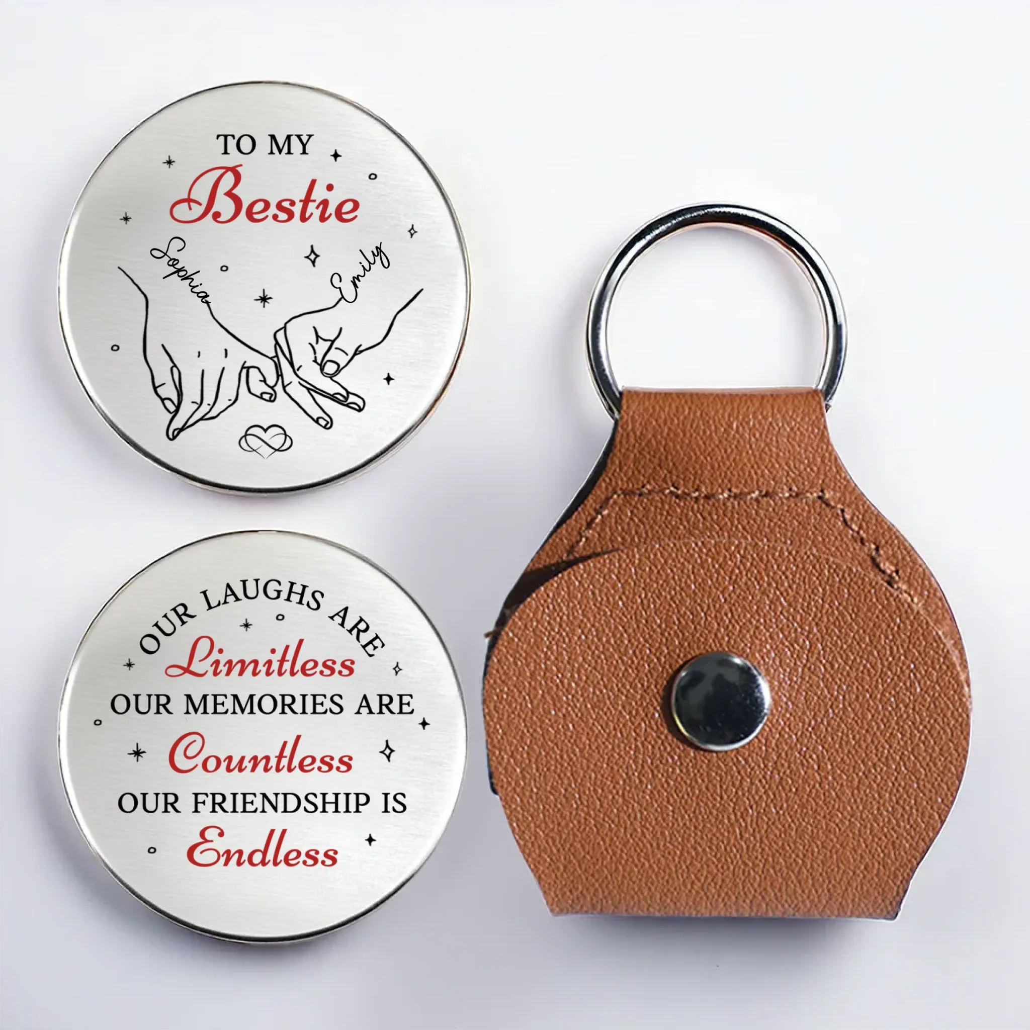 Custom Pocket Hug - Personalized Best Friend Birthday Gifts For Women, Besties, Sisters, BFF - Right Here Always - Robaser