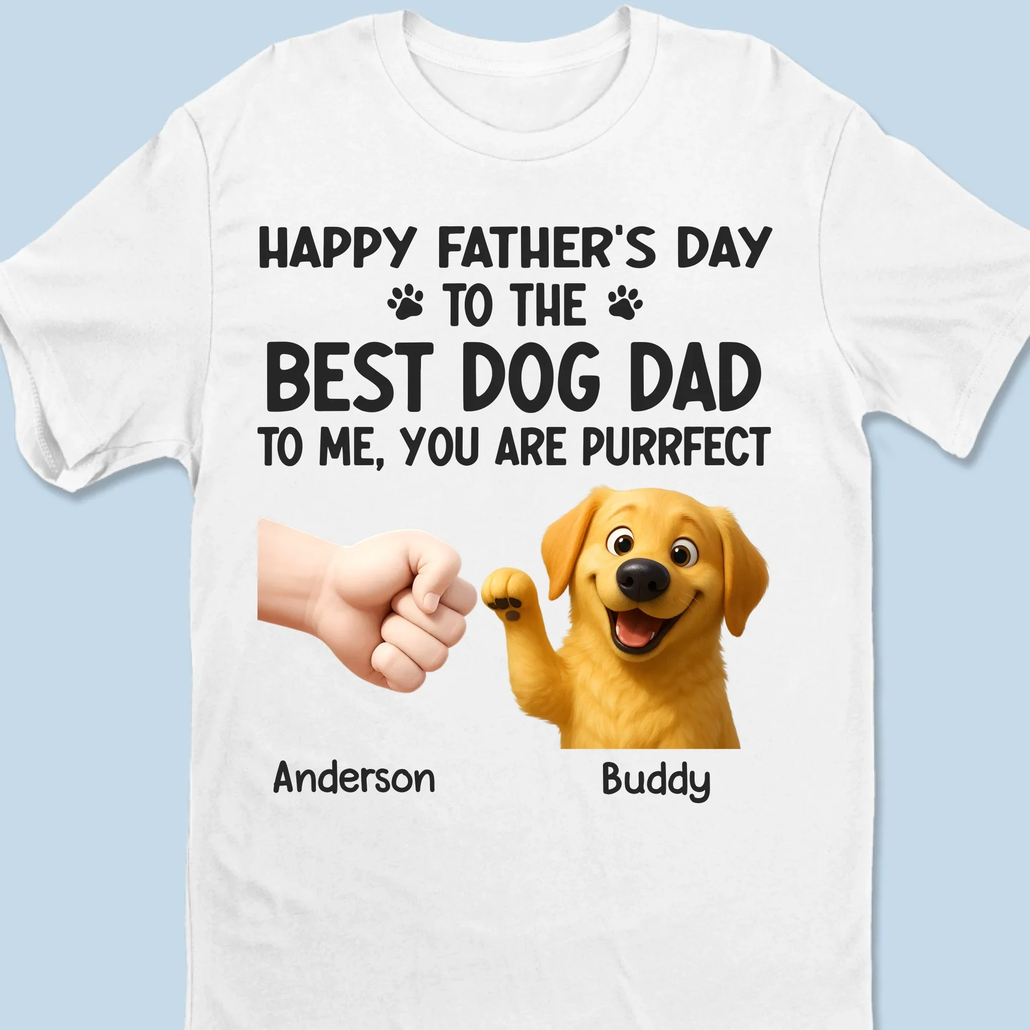 Fist Bumps And Furballs Since Day One - Dog & Cat Personalized Custom Unisex T-shirt, Premium T-shirt, Hoodie - Father's Day,  Gift For Dad, Pet Owners, Pet Lovers - Robaser