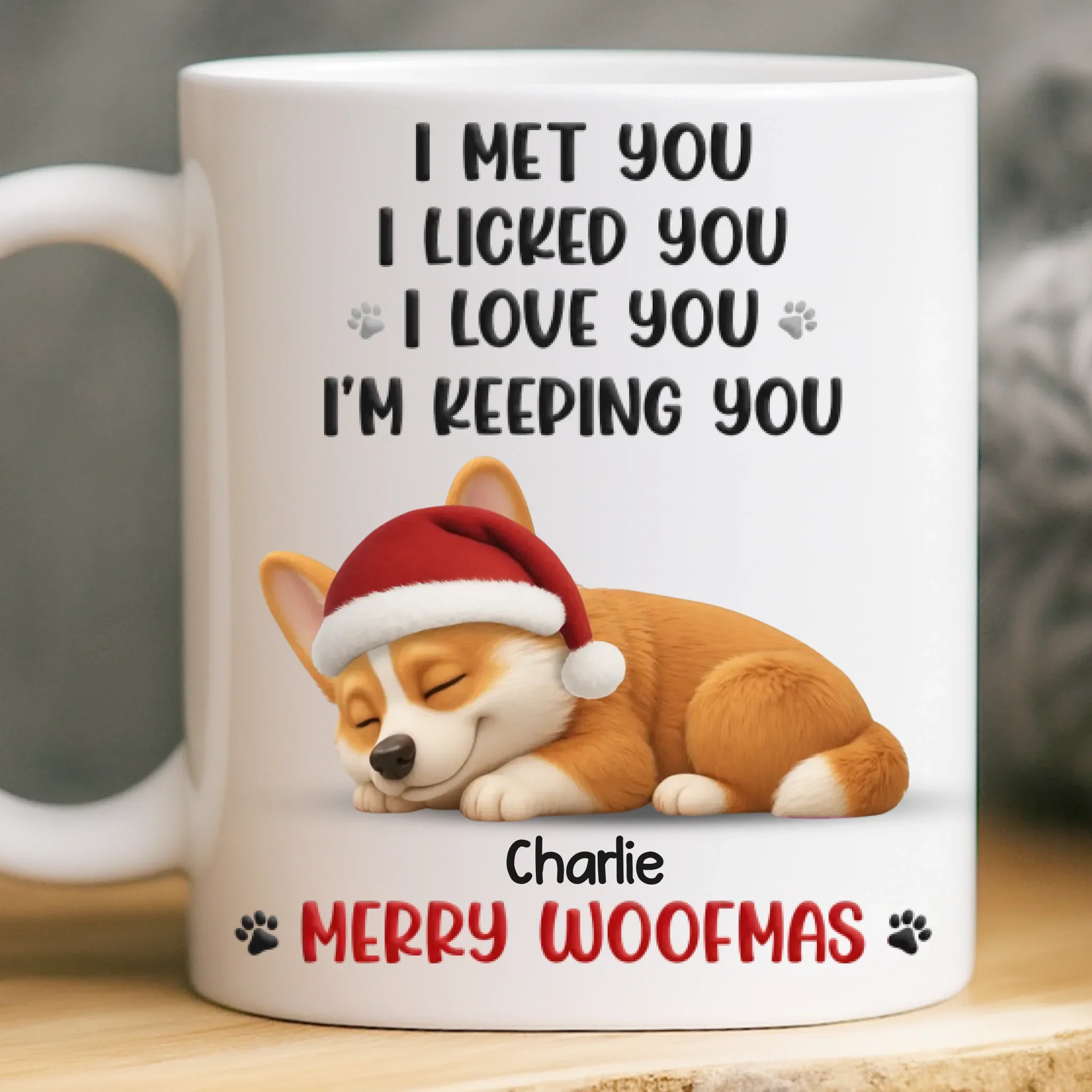 Custom Mug - Personalized Christmas Birthday Gifts For Dog Lovers, Dog Dad And Mom - Love At First Lick - Robaser