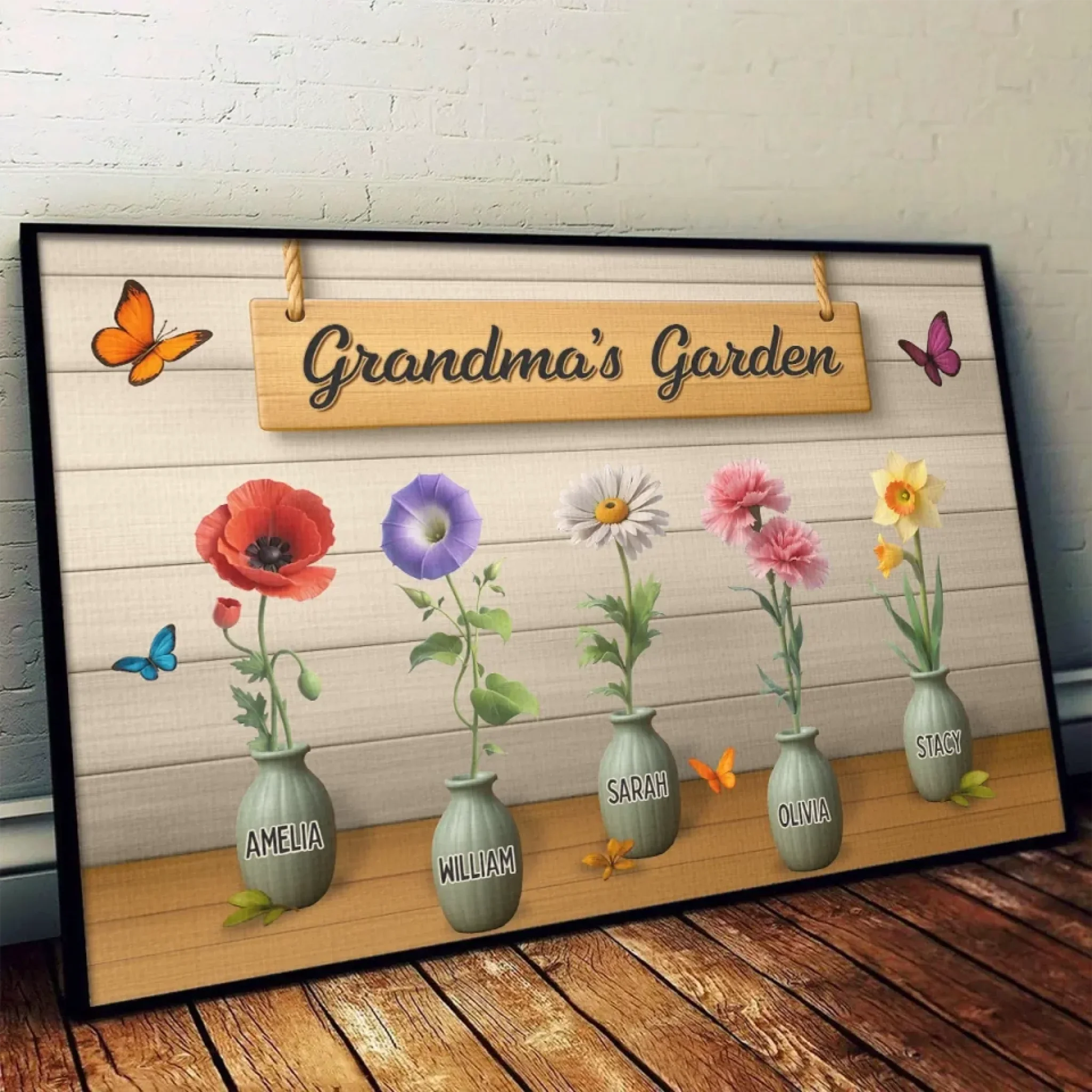 My Garden Of Joy - Family Personalized Custom Horizontal Poster - Mother's Day, Gift For Mom, Grandma - Robaser