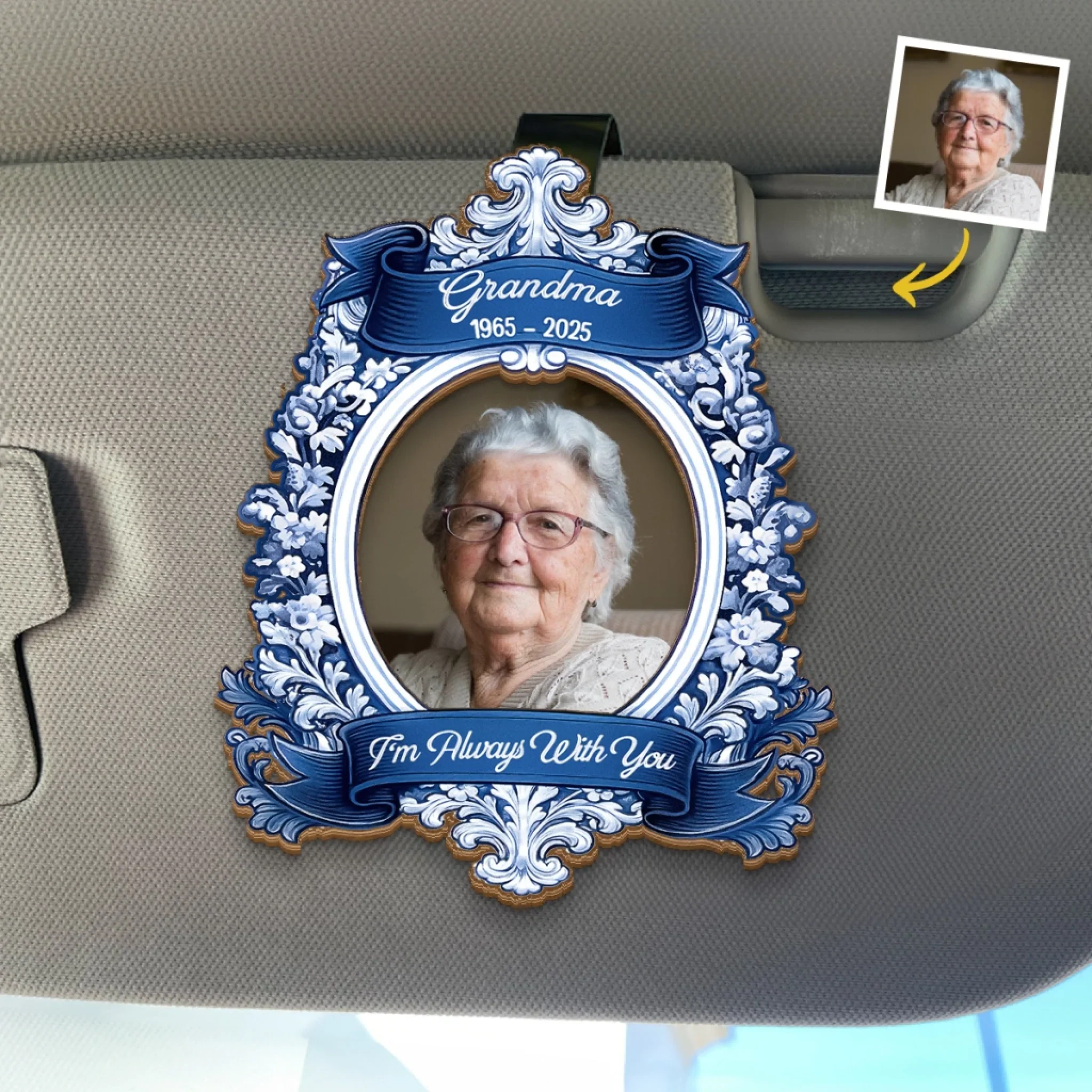 Custom Photo Car Visor Clip - Personalized Memorial Sympathy Gifts For Loss Of Mom, Dad -Your Love Is My Guiding Light, Always - Robaser