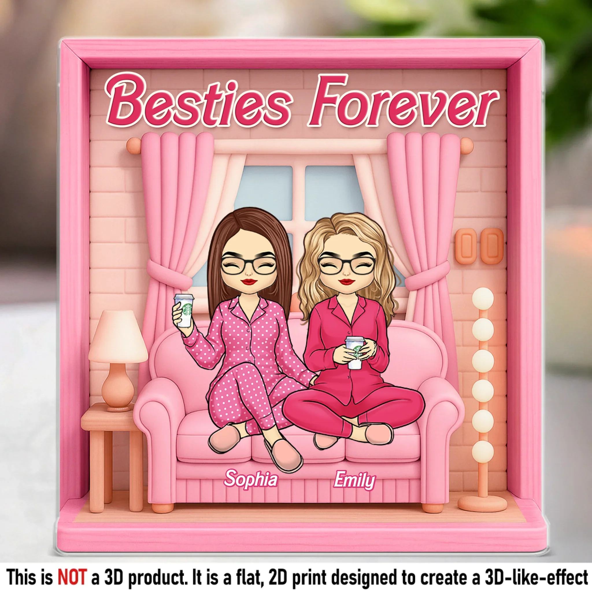 Custom Acrylic Plaque - Personalized Best Friend Birthday Gifts For Women, Besties, Sisters, BFF - Besties Forever In Style - Robaser
