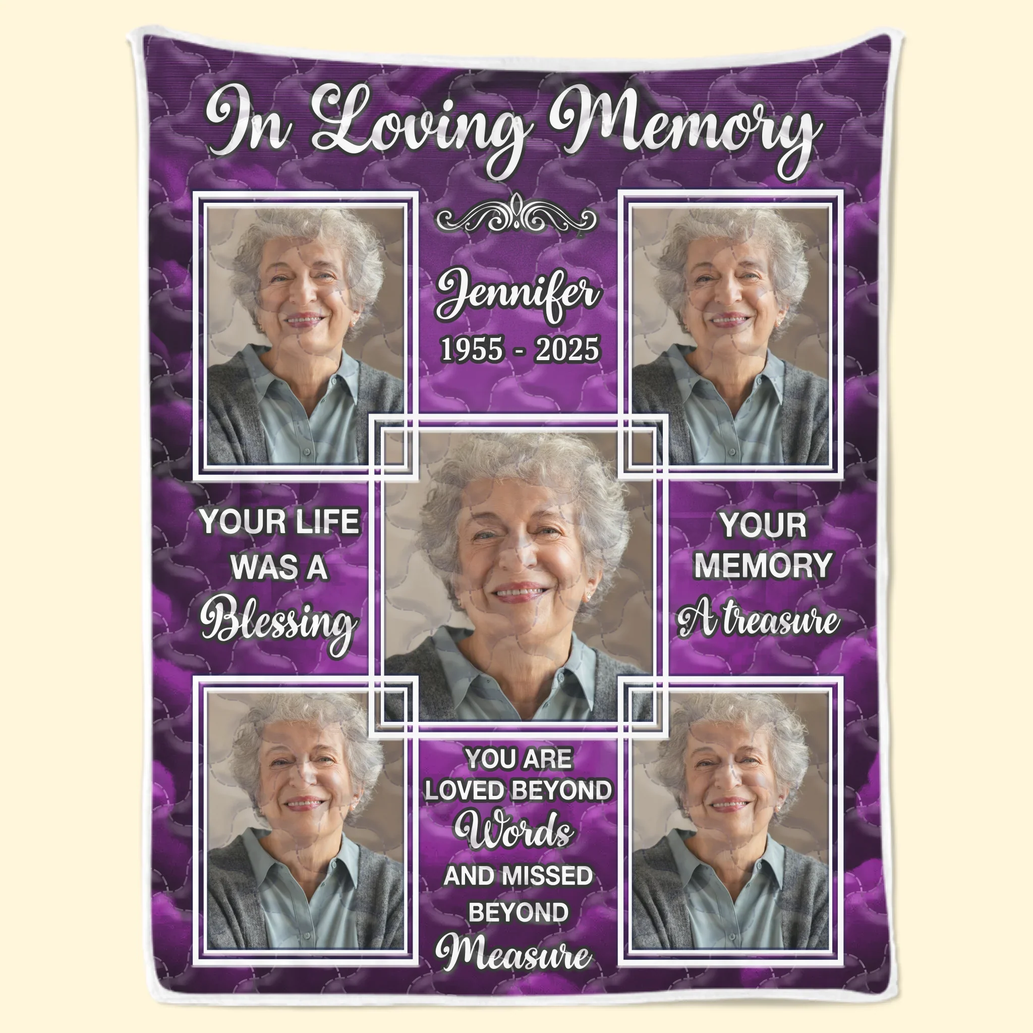 Custom Photo Blanket - Personalized Christmas Memorial Sympathy Gifts For Loss Of Mom, Dad - Love Holds Beyond The Years - Robaser