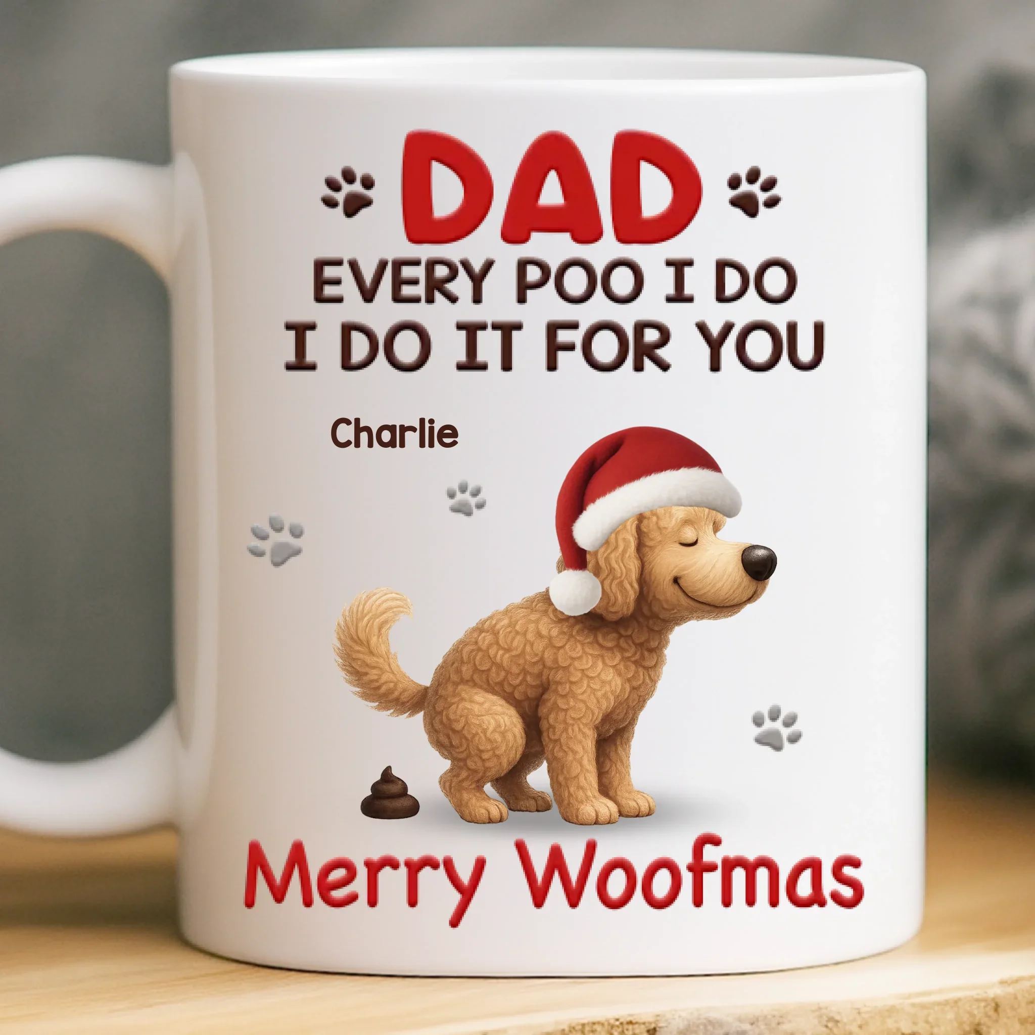 Custom Mug - Personalized Christmas Birthday Gifts For Dog Lovers, Dog Dad And Mom - Official Poop Manager Of The Year - Robaser