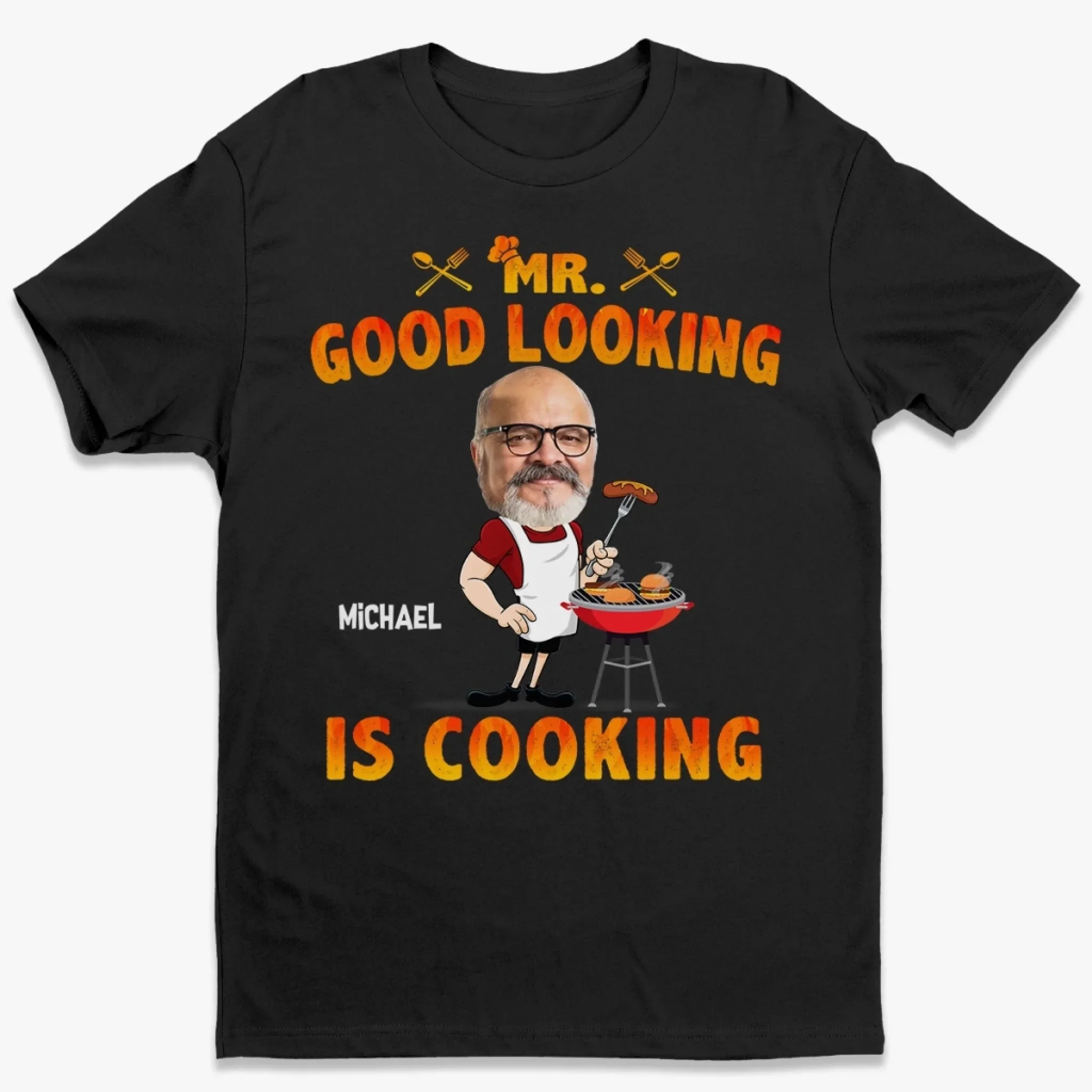 Custom Photo License To Grill, Chef In Command - Family Personalized Custom Unisex T-shirt, Premium T-shirt, Hoodie - Father's Day, Gift For Dad, Grandpa - Robaser