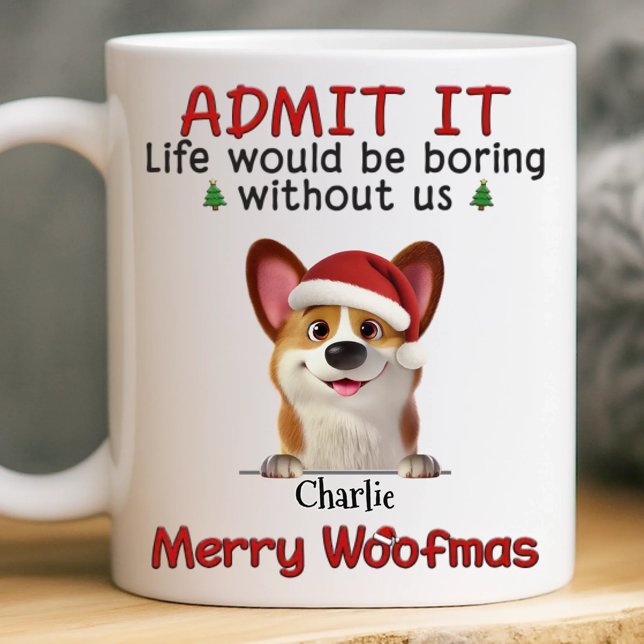 Custom Mug - Personalized Christmas Birthday Gifts For Dog Lovers, Dog Dad And Mom - Santa  s Favorite Troublemaker - Robaser