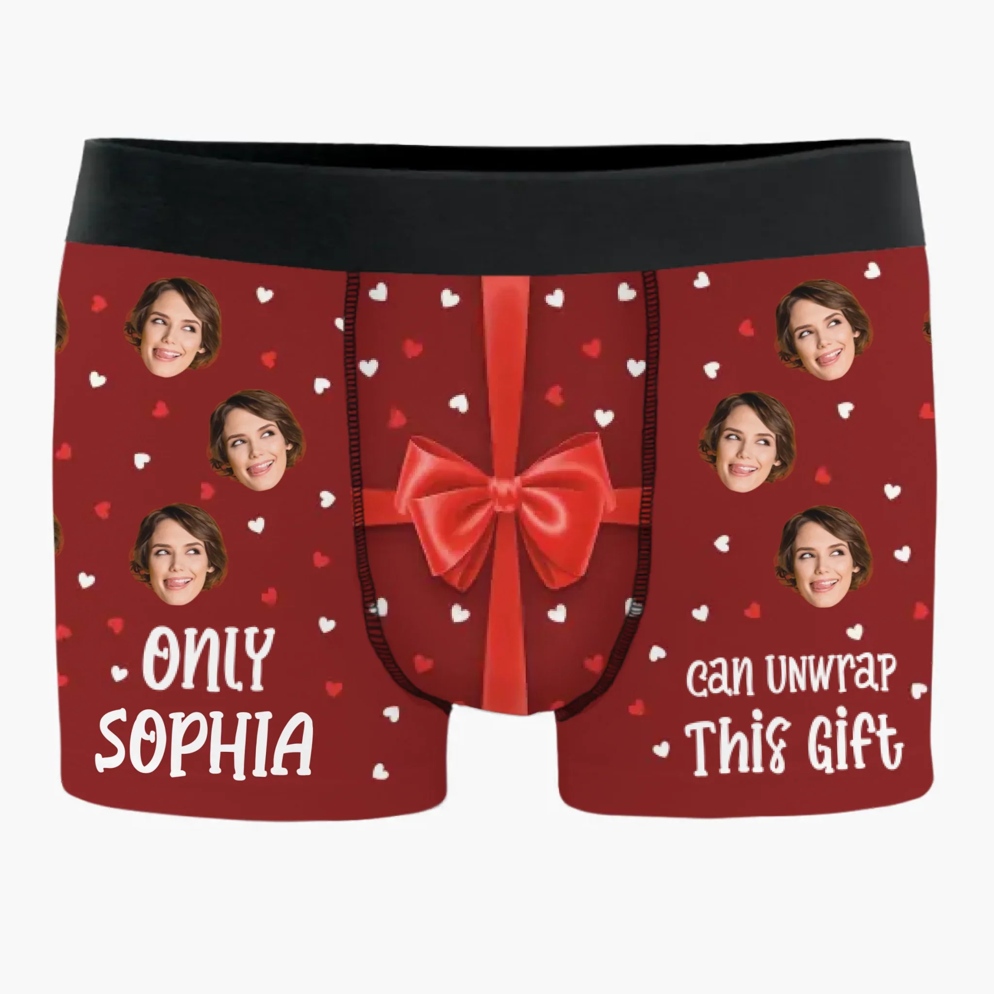 Custom Photo Boxer Briefs, Men's Boxers - Personalized Anniversary Christmas Wedding Gifts For Husband And Wife, Him And Her - Unwrap With Love - Robaser