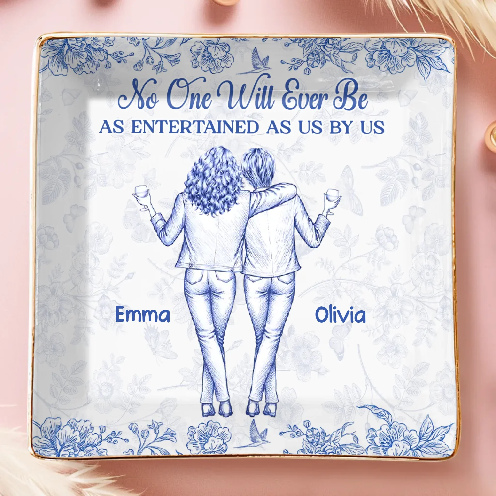 Custom Full-Print Jewelry Dish - Personalized Best Friend Birthday Gifts For Women, Besties, Sisters, BFF - My Kind Of Sparkle - Robaser