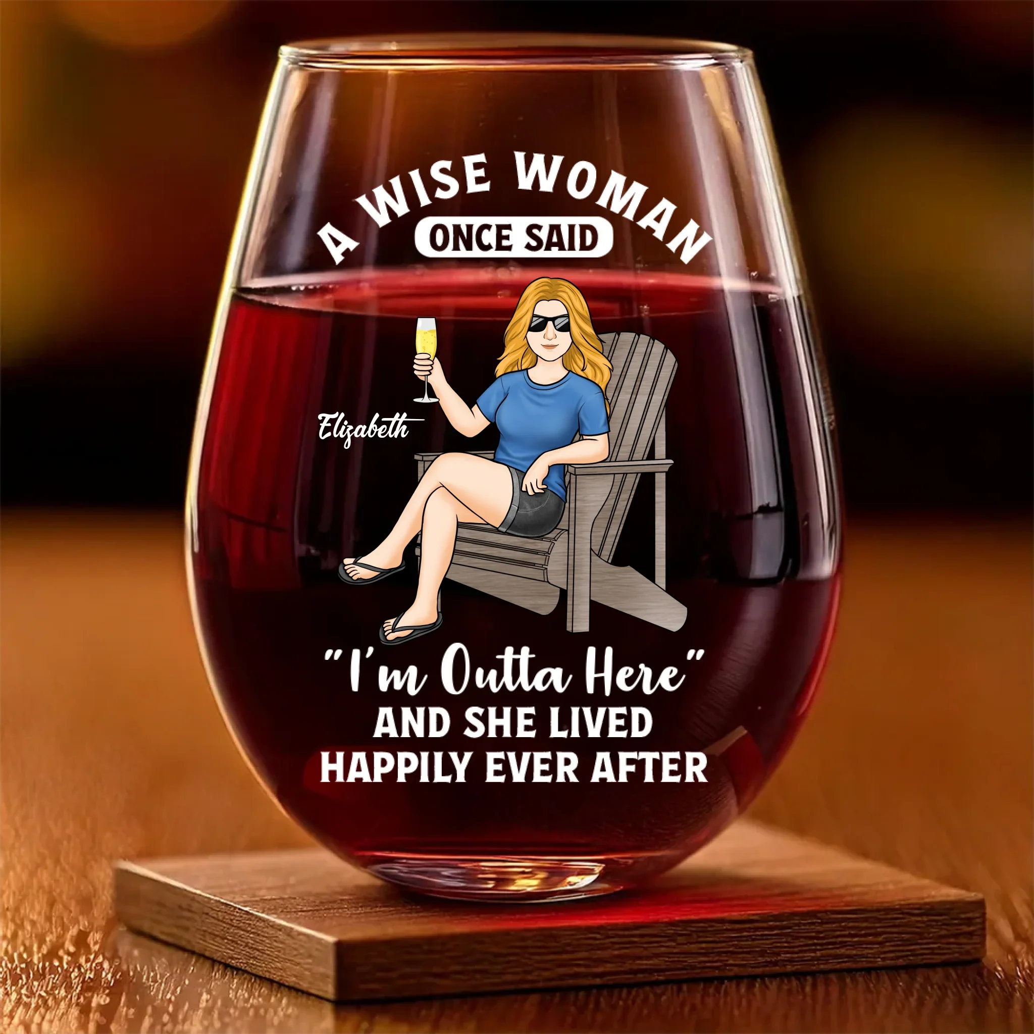 Cheers To My Next Chapter - Coworker Personalized Custom Wine Glass - Appreciation, Retirement Gift For Coworkers, Work Friends, Colleagues - Robaser
