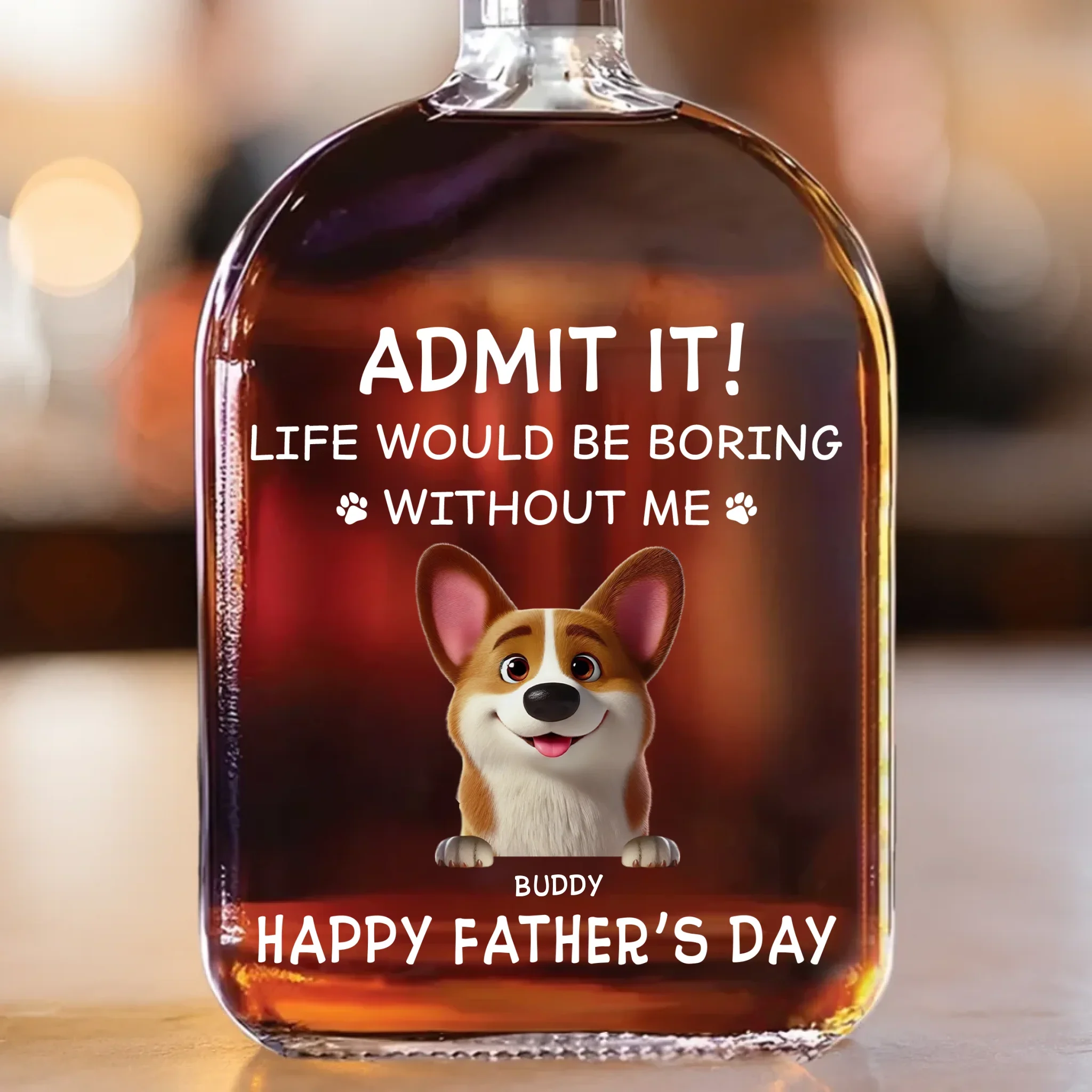 We Make Your Life Paw-some - Dog Personalized Custom Whiskey Bottle - Father's Day,  Gift For Dad, Pet Owners, Pet Lovers - Robaser