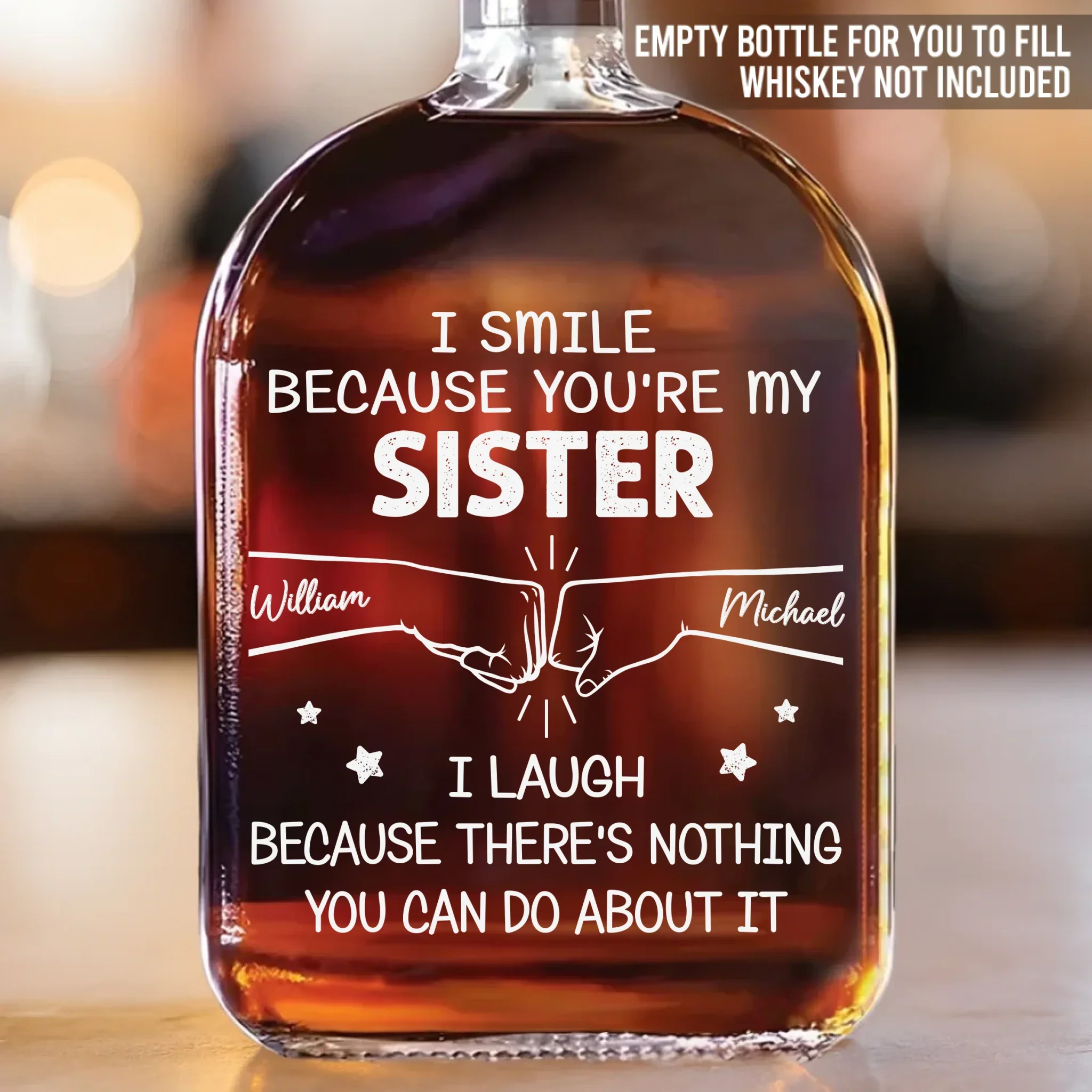 Custom Whiskey Bottle - Personalized Birthday Gifts For Mom, Dad, Brother, Sister, Best Friends - Best Brother Ever Cheers - Robaser