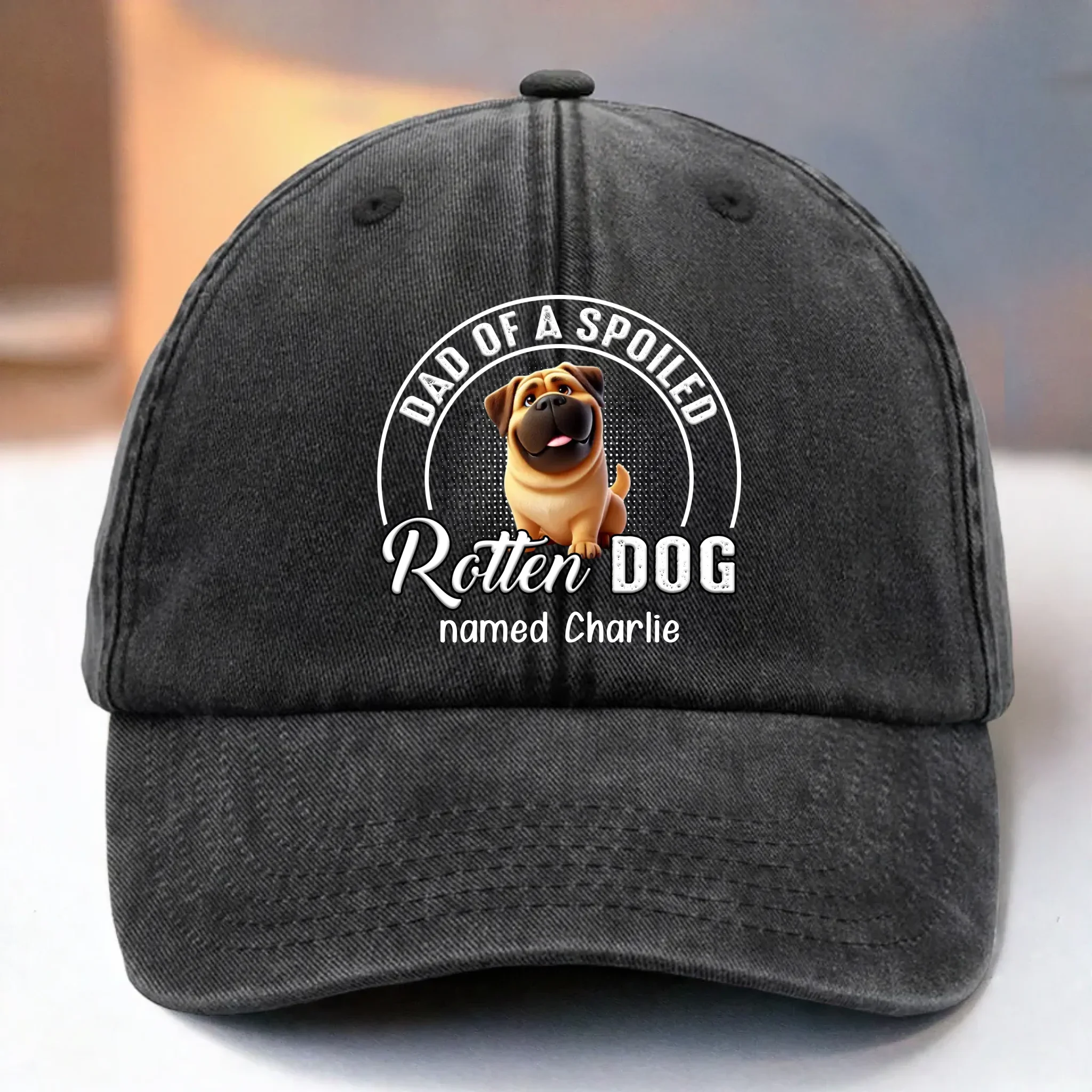 Master Of The Meow & Woof Crew - Dog & Cat Personalized Custom Vintage Washed Denim Baseball Cap - Father's Day, Mother's Day, Gift For Mom, Dad, Pet Owners, Pet Lovers - Robaser