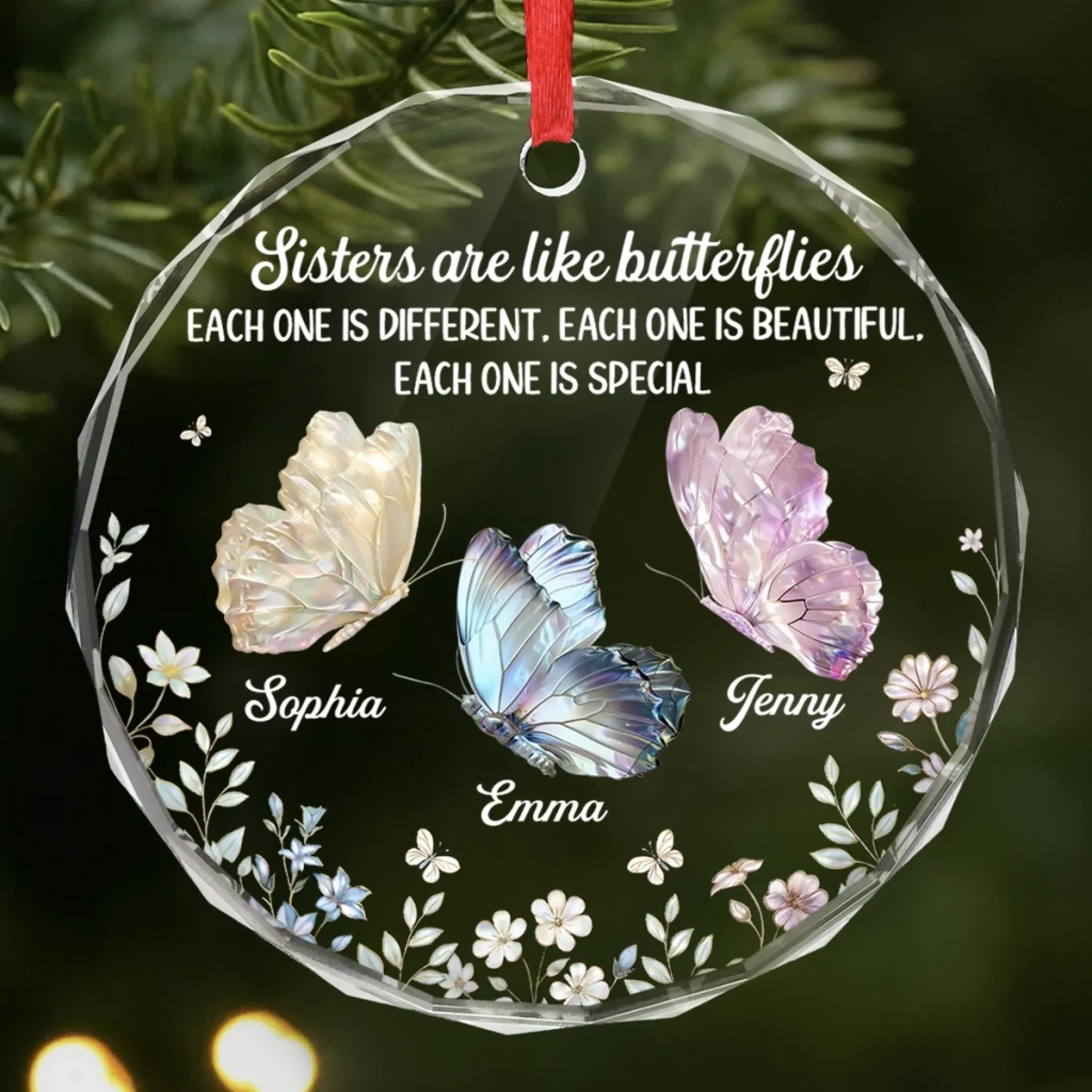 Custom Circle Glass Ornament - Personalized Best Friend Christmas Birthday Gifts For Women, Besties, Sisters, BFF - You Make Life Softer - Robaser