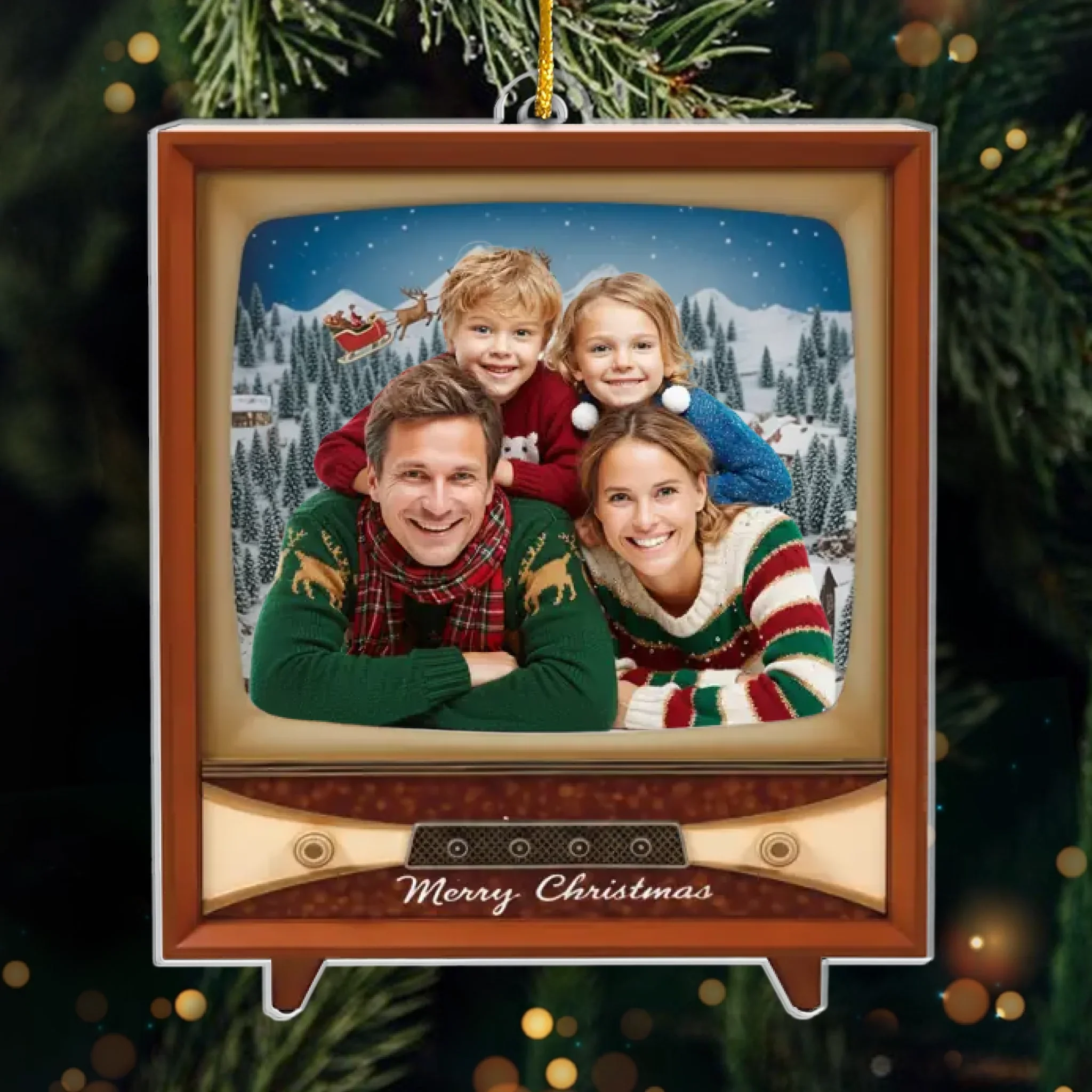 Custom Photo Acrylic Ornament - Personalized Christmas Birthday Gifts For Mom, Dad, Brother, Sister, Kids - Where Our Story Sparkles Most - Robaser