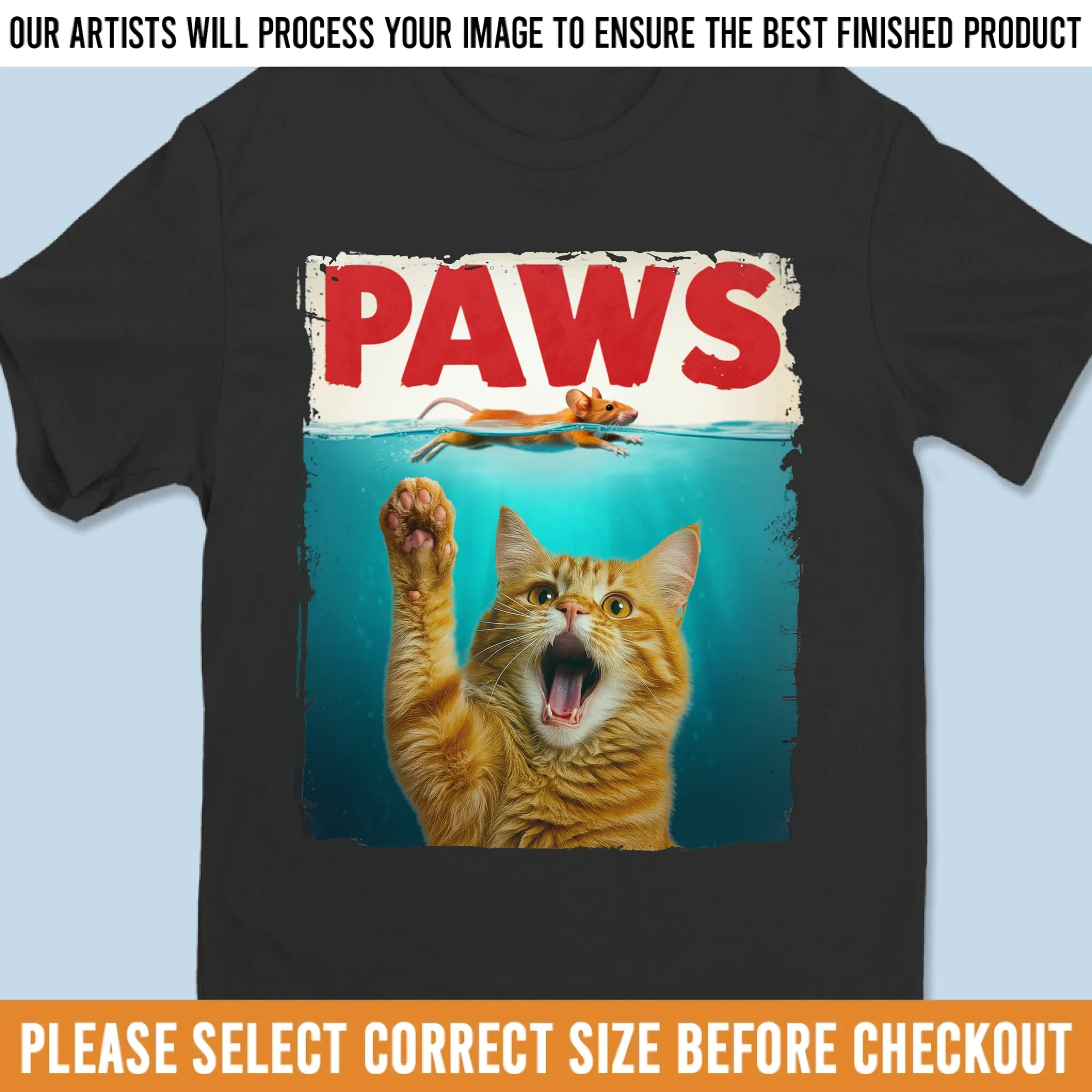 Custom Photo Unisex T-shirt, Premium T-shirt, Hoodie - Personalized Birthday Gifts For Dog Cat Lovers, Dog Dad And Mom, Cat Owners - Meowster Of The Deep - Robaser