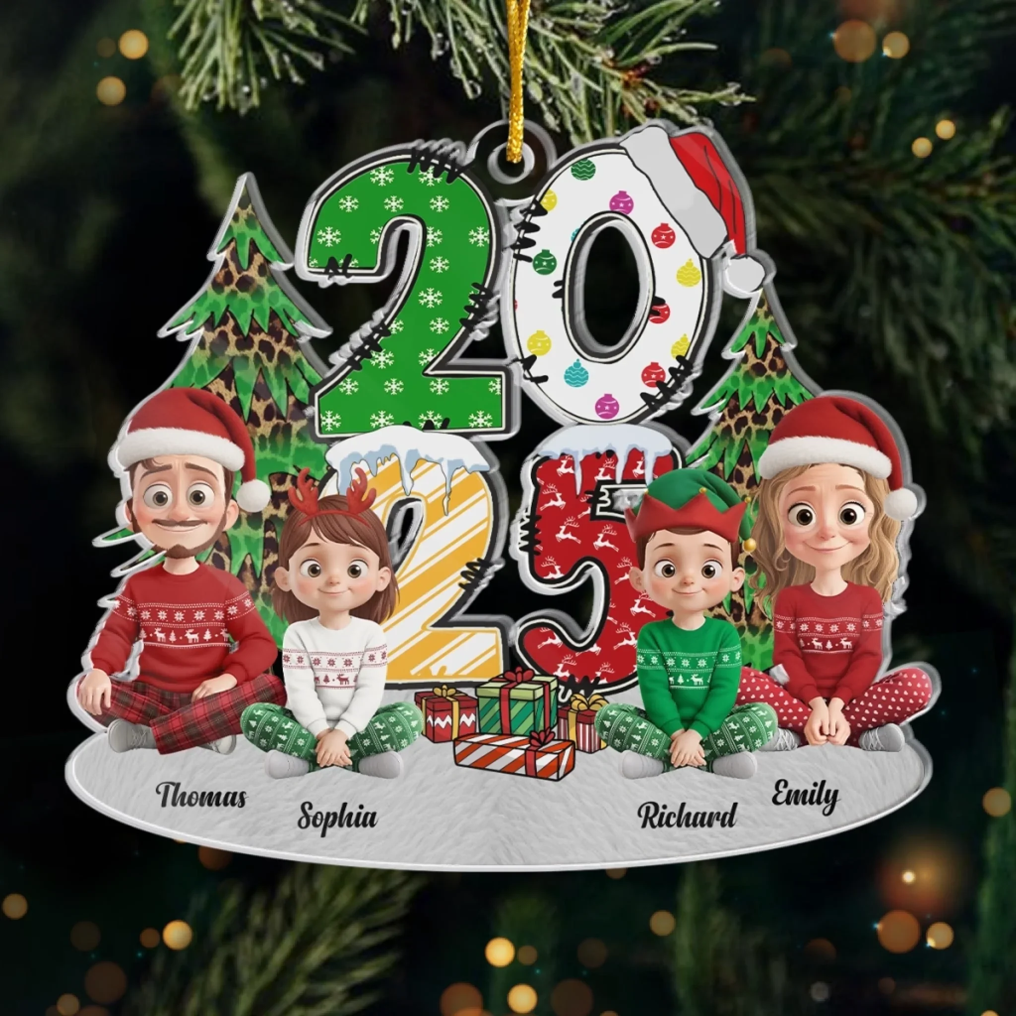 Custom Acrylic Ornament - Personalized Christmas Birthday Gifts For Mom, Dad, Kids - Our Christmas Crew - Robaser