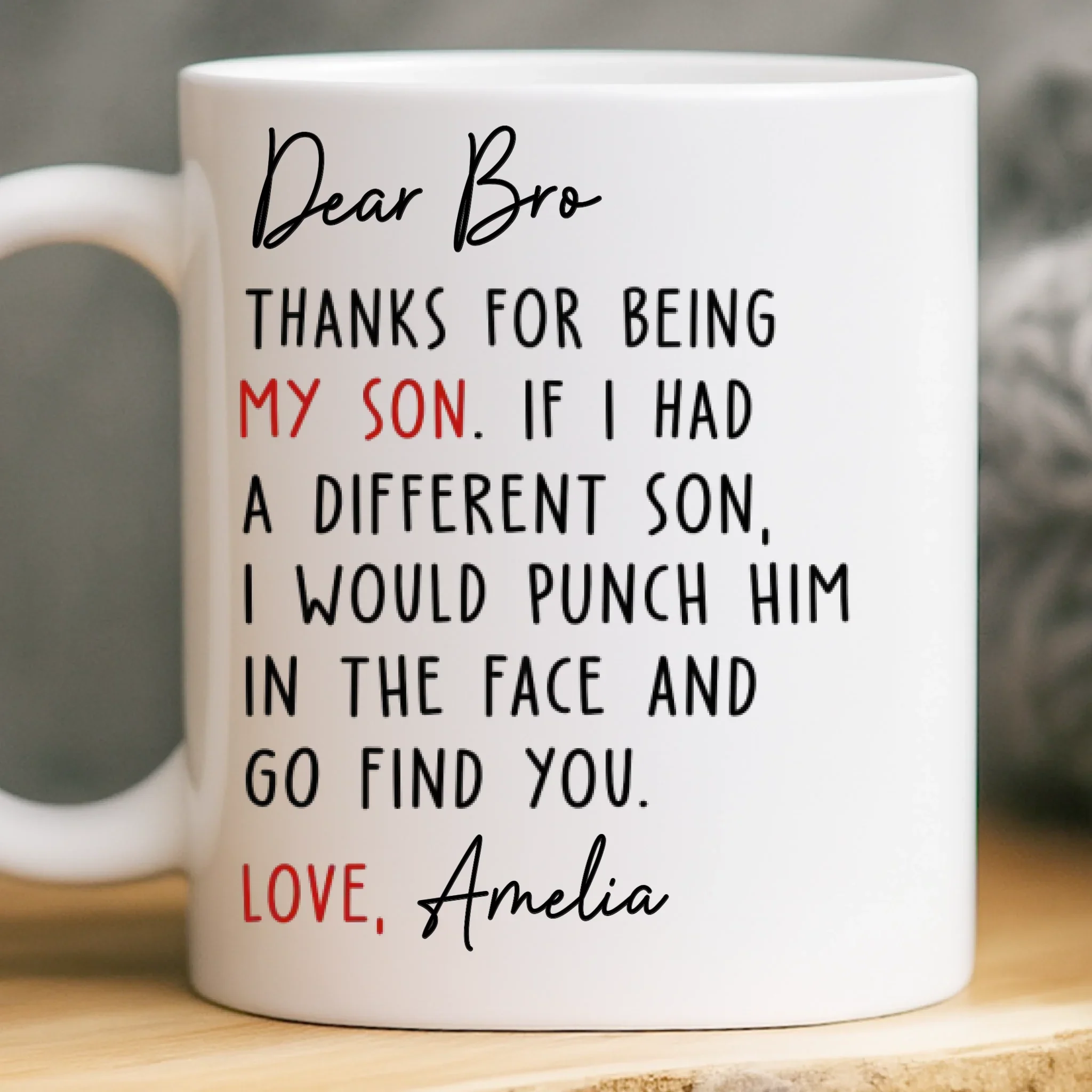 Custom Mug - Personalized Birthday Gifts For Brother, Sister - You Make My World Brighter - Robaser