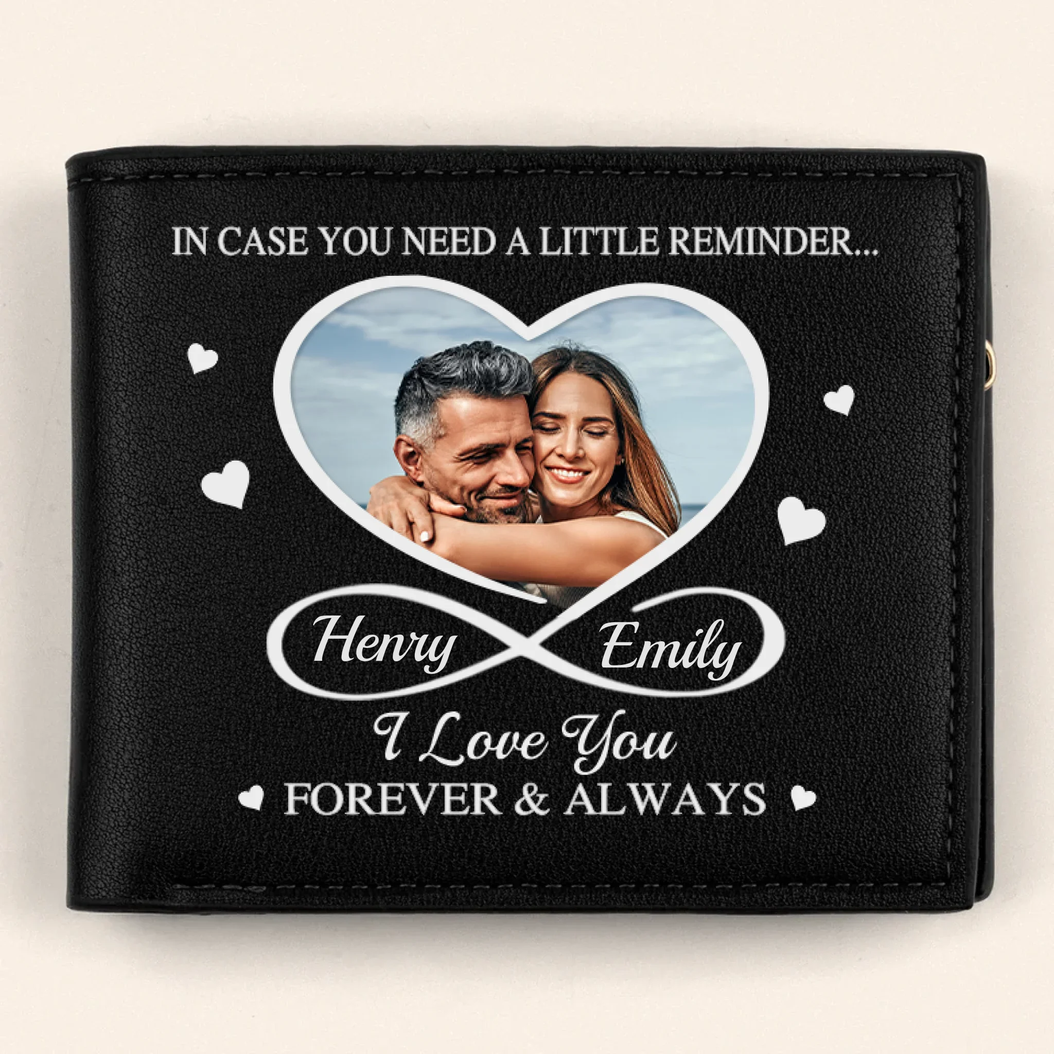 Custom Photo I Love You Forever & Always - Couple Personalized Custom Double-Sided Printed Leather Wallet - Gift For Husband Wife, Anniversary - Robaser