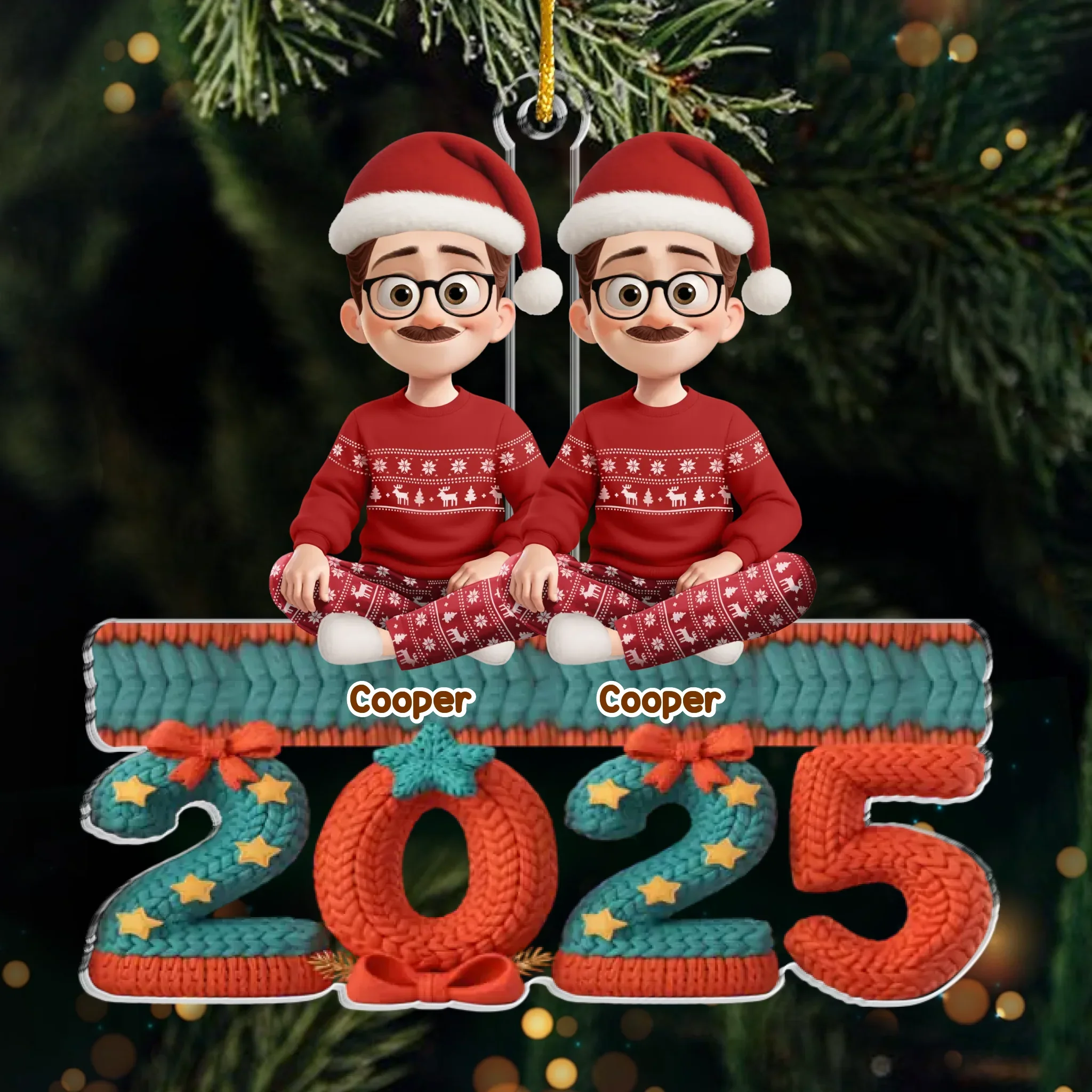 Custom Acrylic Ornament - Personalized Christmas Birthday Gifts For Family, Dog Cat Lovers - Love Lives Here - Robaser